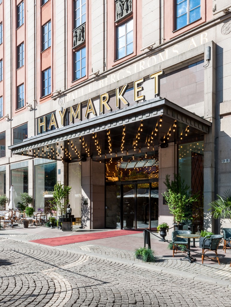 Haymarket entrance with red carpet